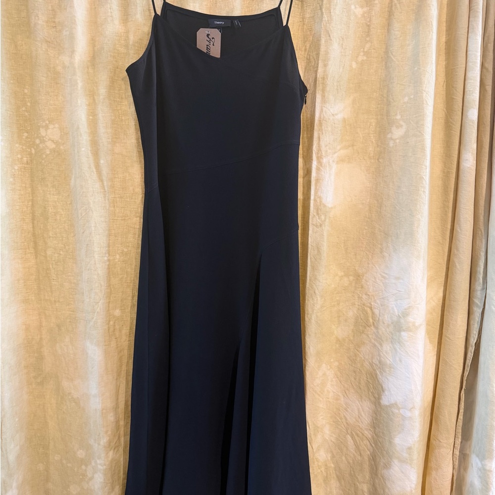 Theory Black Maxi Dress with Spaghetti Straps